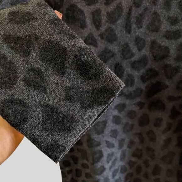 3.1 Phillip Lim Dress Women's Size Medium Black Gray Leopard Wool Sheath Zip - Picture 8 of 10